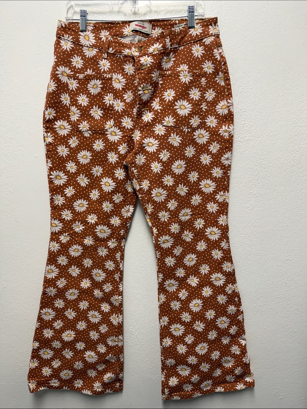 Wrangler Rust Daisy Print Wide-Leg Jeans - Picture 11 of 16